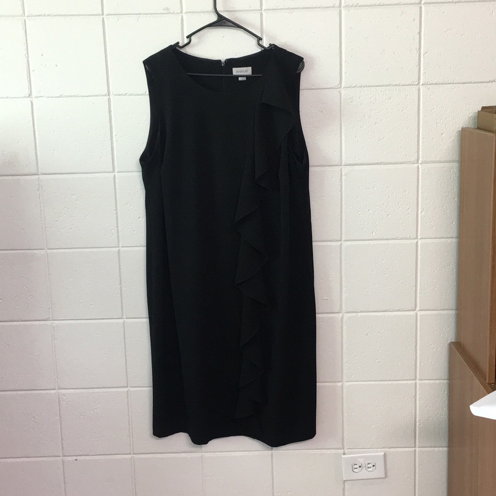 Black One-Sided Ruffle midi dress